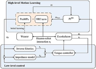 Interaction learning control with movement primitives for lower limb exoskeleton